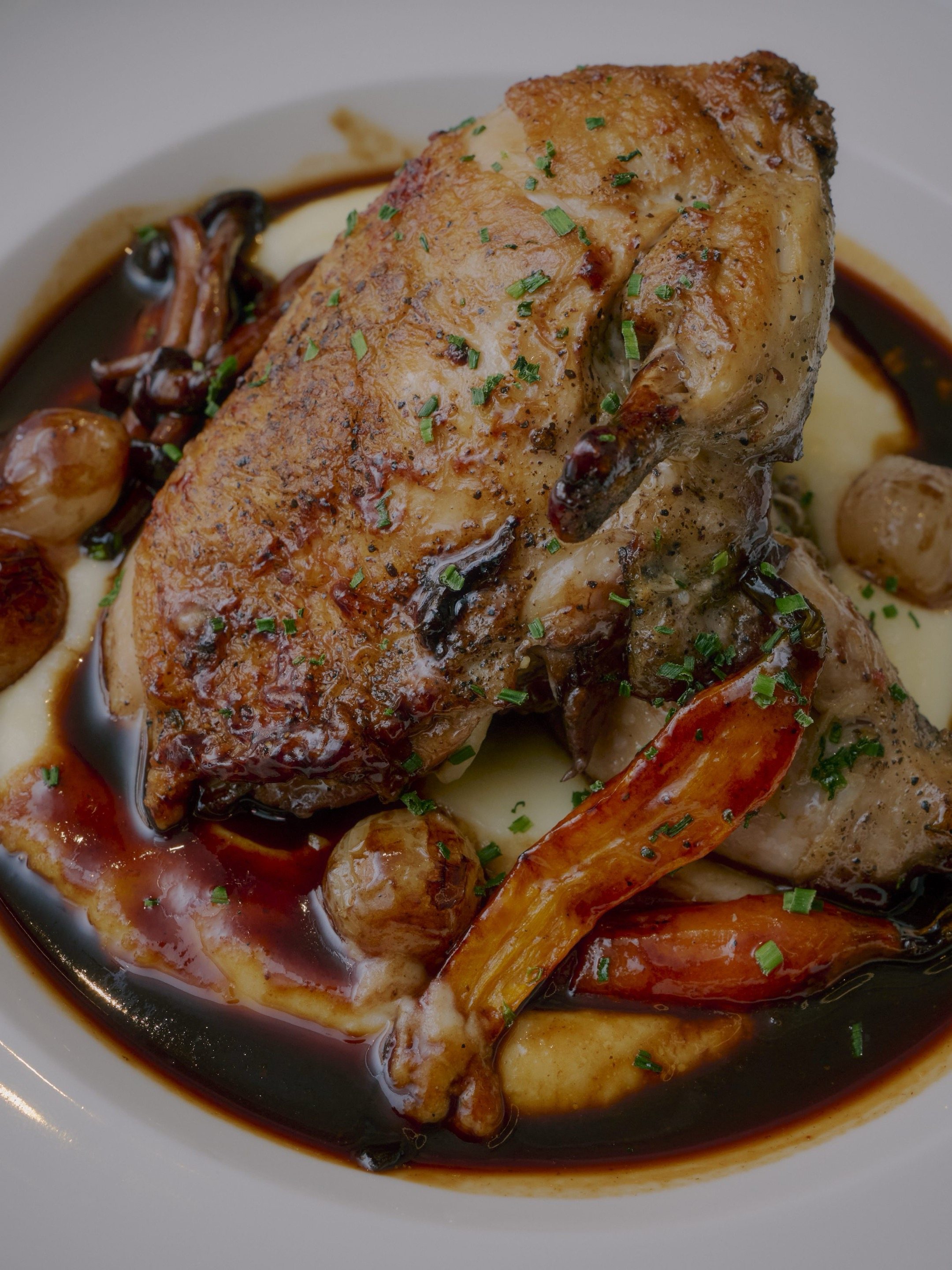 Roasted chicken with seasonal vegetables